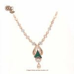 Glitter Stone Green Pentant Luxury 18K Necklace With Earring Glitter Stone Green Pentant Luxury 18K Necklace With Earring