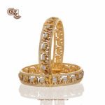 Glitter Stone Elephant Floral Fancy Bangle Glitter Stone Elephant Floral Fancy Bangle