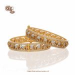 Glitter Stone Elephant Floral Fancy Bangle Glitter Stone Elephant Floral Fancy Bangle