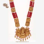 Antique Lakshmi & Red Corel Traditional Haram