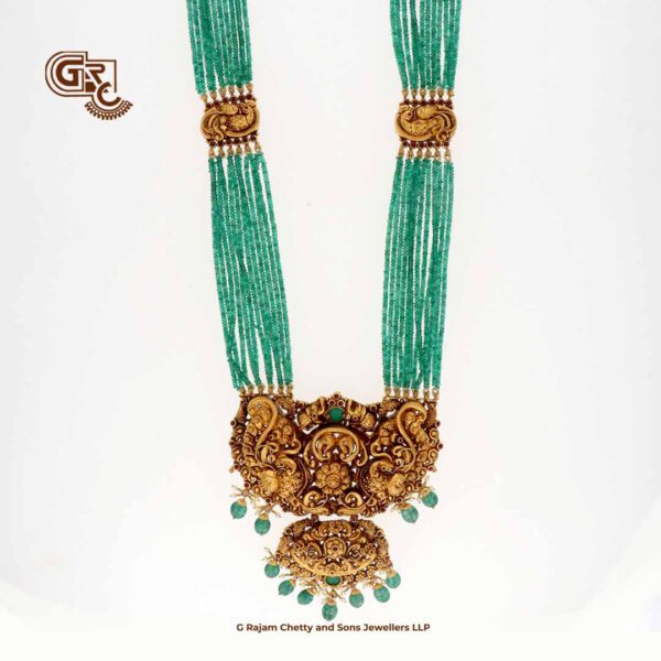 Antique Peacock Floral Green Beads Luxury Haram Antique Peacock Floral Green Beads Luxury Haram