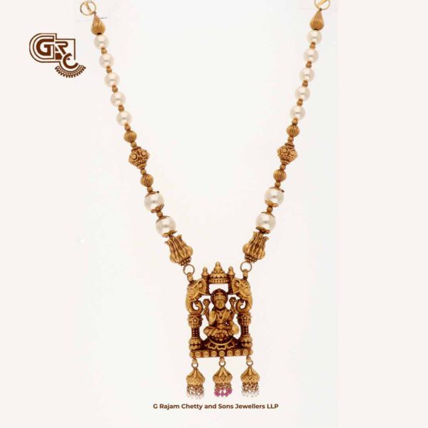 Antique Lakshmi White Pearl Traditional Necklace Antique Lakshmi White Pearl Traditional Necklace