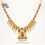 Antique Lakshmi Drops Peacock Paper Necklace with Chain Antique Lakshmi Drops Peacock Paper Necklace with Chain