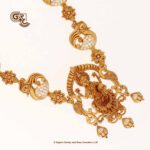 Antique Lakshmi Drops Gliter Stone Necklace with Chain Antique Lakshmi Drops Gliter Stone Necklace with Chain