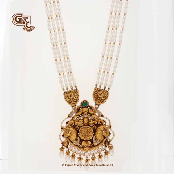 Antique Lakshmi White Beads Traditional Haram Antique Lakshmi White Beads Traditional Haram