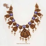 Antique Floral peacock Blue Stone Traditional Necklace