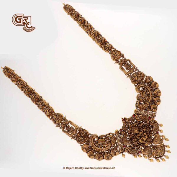 Antique Lakshmi Glittering Stone Pendant Traditional Haram