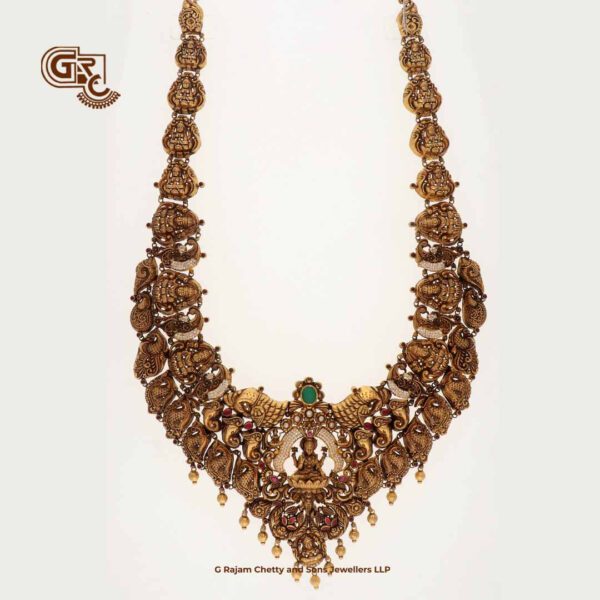 Antique Lakshmi Floral Gold Beads Traditional Haram Antique Lakshmi Floral Gold Beads Traditional Haram