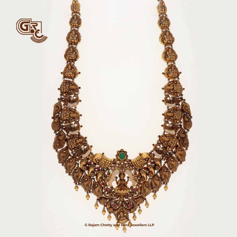 Antique Lakshmi Floral Gold Beads Traditional Haram