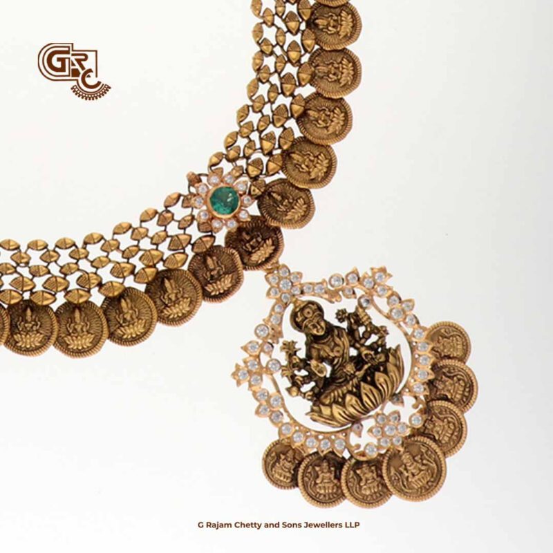 Antique Lakshmi Pendant Kasumala Traditional Haram