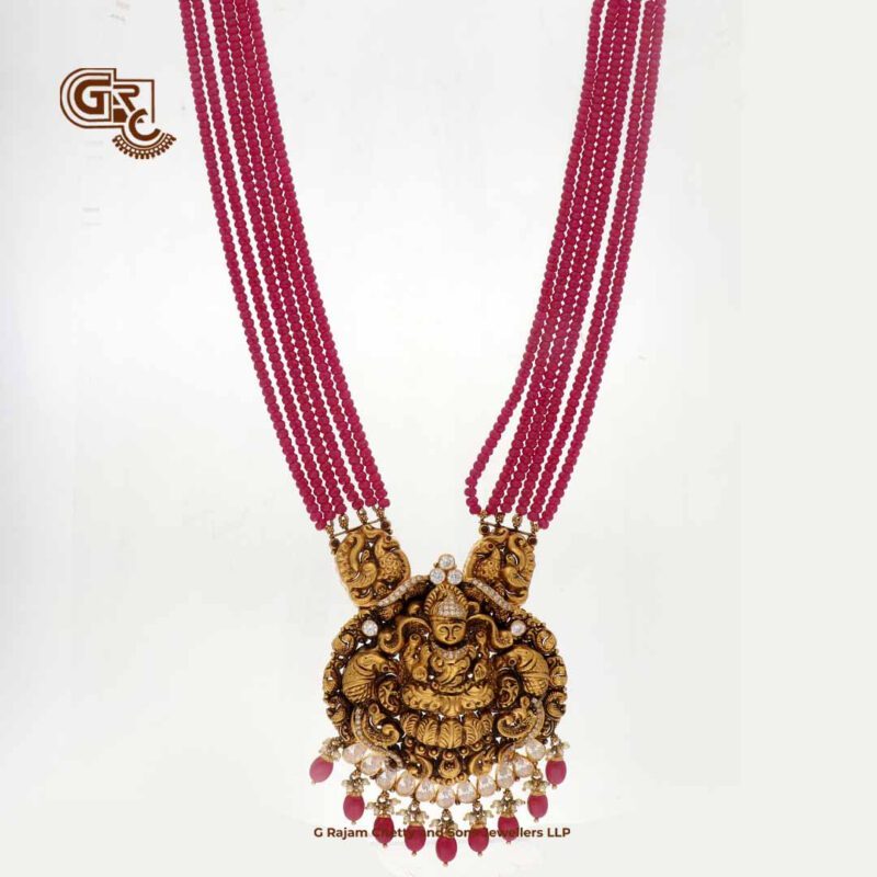 Antique Lakshmi Pink Beads Traditional Haram