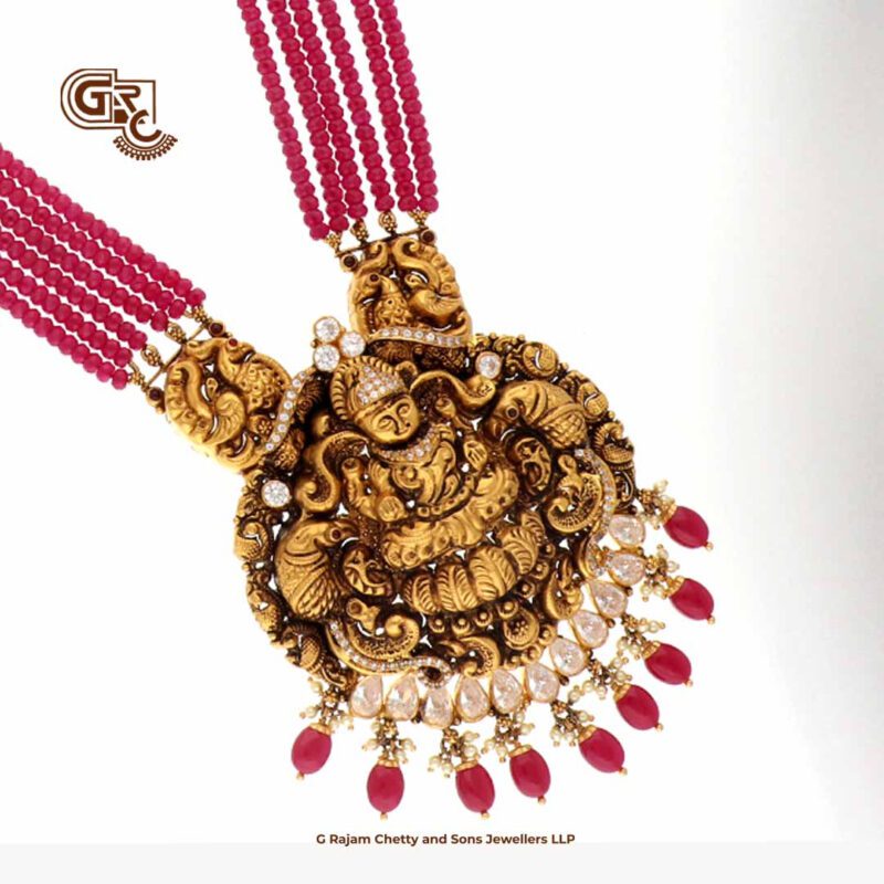 Antique Lakshmi Pink Beads Traditional Haram