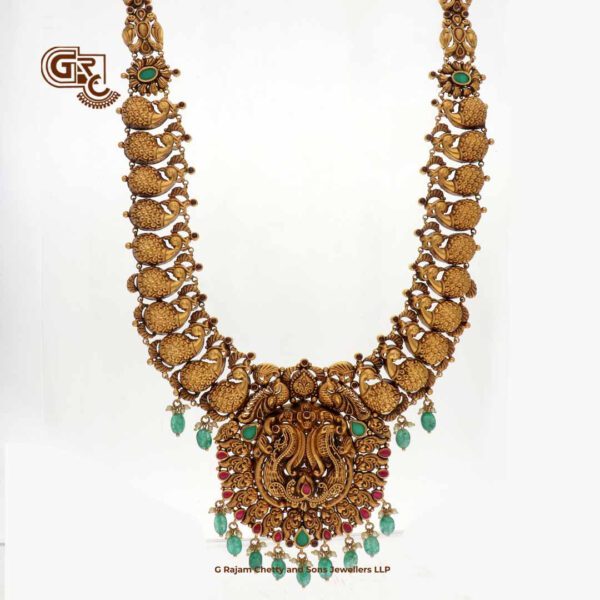 Antique Floral Green Beads Traditional Haram Antique Floral Green Beads Traditional Haram