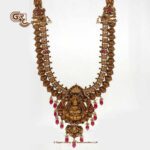 Antique Lakshmi Floral Ruby Beads Traditional Haram Antique Lakshmi Floral Ruby Beads Traditional Haram