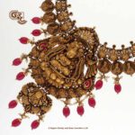 Antique Lakshmi Floral Ruby Beads Traditional Haram Antique Lakshmi Floral Ruby Beads Traditional Haram