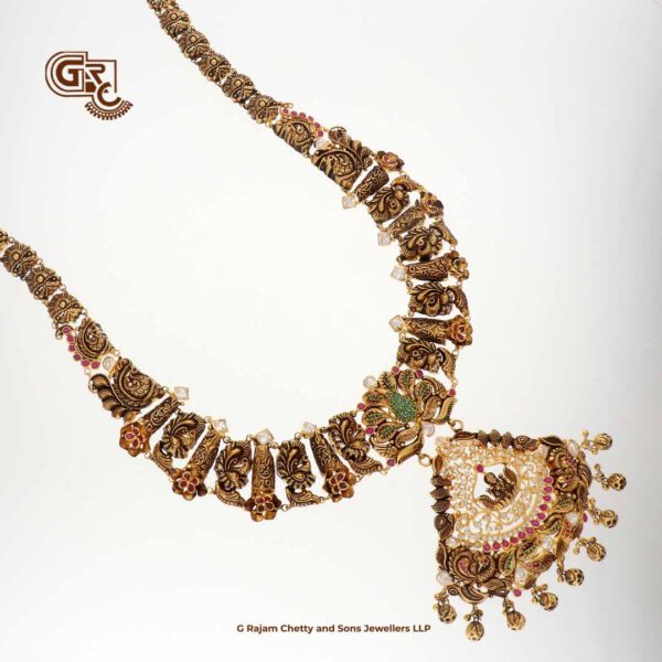 Antique Lakshmi Floral Gold Beads Traditional Haram