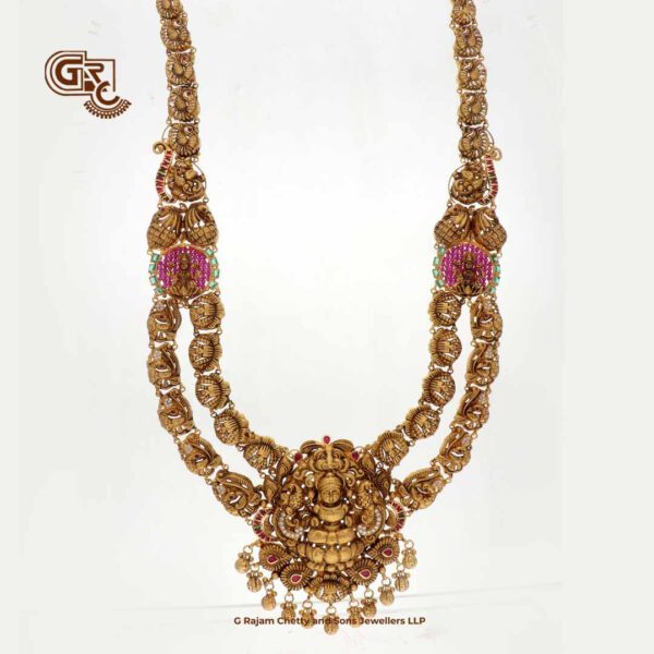 Antique Lakshmi Floral Gold Beads Traditional Haram Antique Lakshmi Floral Gold Beads Traditional Haram