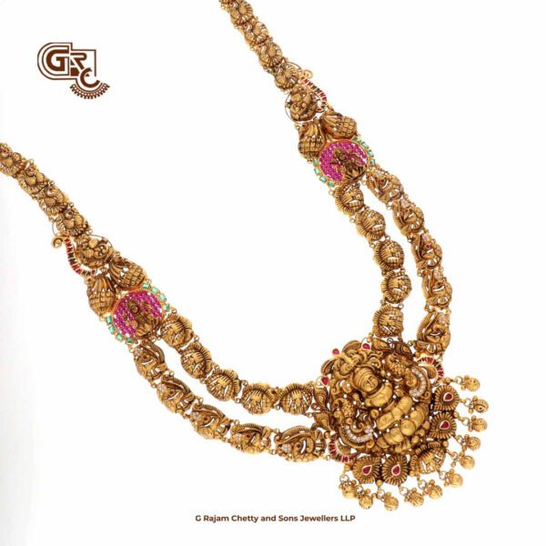 Antique Lakshmi Floral Gold Beads Traditional Haram
