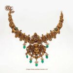 Antique Lakshmi Floral Gold Beads Traditional Necklace Antique Lakshmi Floral Gold Beads Traditional Necklace