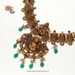 Antique Lakshmi Floral Gold Beads Traditional Necklace Antique Lakshmi Floral Gold Beads Traditional Necklace