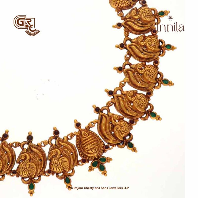 Peacock Floral Gold Plated Necklace