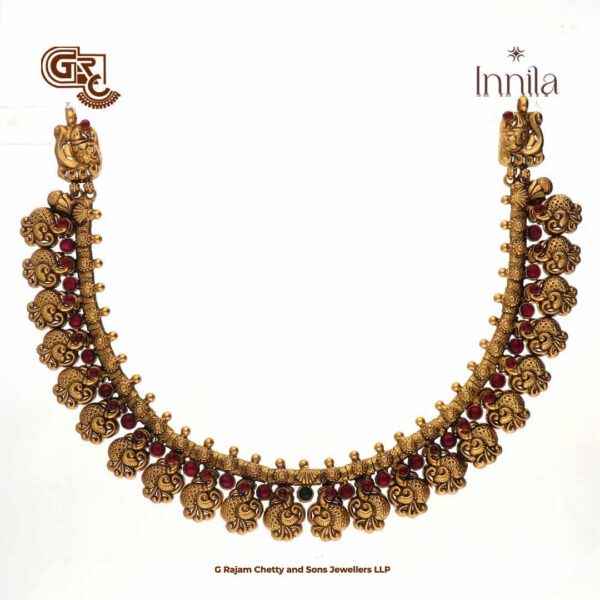 Antique Peacock Kasu Mala Gold Plated Necklace Antique Peacock Kasu Mala Gold Plated Necklace