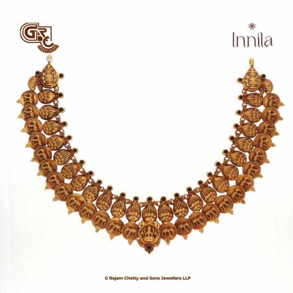 Antique Lakshmi Kasu Mala Gold Plated Necklace Antique Lakshmi Kasu Mala Gold Plated Necklace