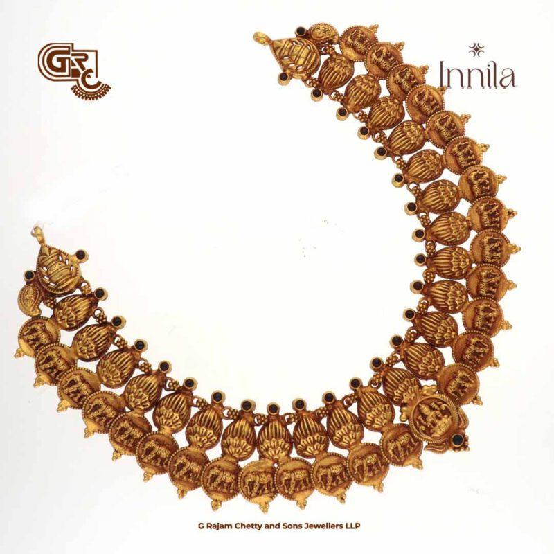 Antique Lakshmi Kasu Mala Gold Plated Necklace