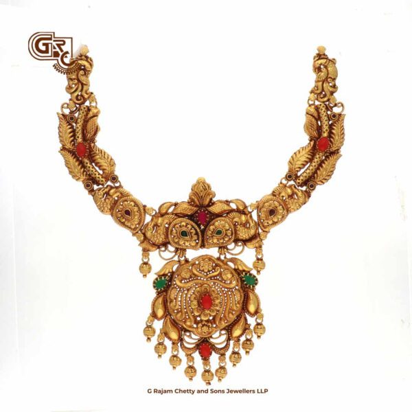 Antique Floral Glod Beads Gold Plated Necklace Antique Floral Glod Beads Gold Plated Necklace