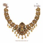 Antique Lakshmi Floral Beads Gold Plated Necklace