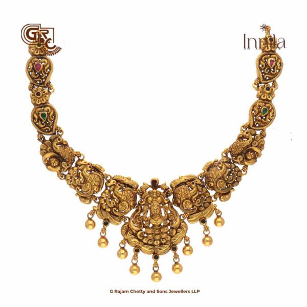 Antique Lakshmi Floral Gold Plated Necklace Antique Lakshmi Floral Gold Plated Necklace