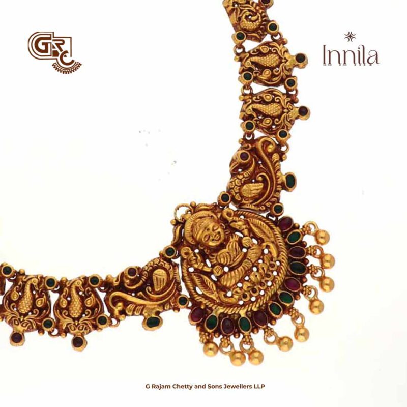 Antique Floral Gold Beads Glod Plated Necklace