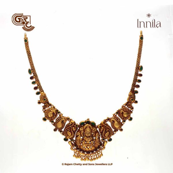 Antique Lakshmi Floral Gold BeadGold Plated Necklace Antique Lakshmi Floral Gold BeadGold Plated Necklace
