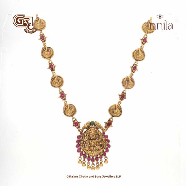 Antique Lakshmi Ruby Stone Gold Plated Necklace Antique Lakshmi Ruby Stone Gold Plated Necklace