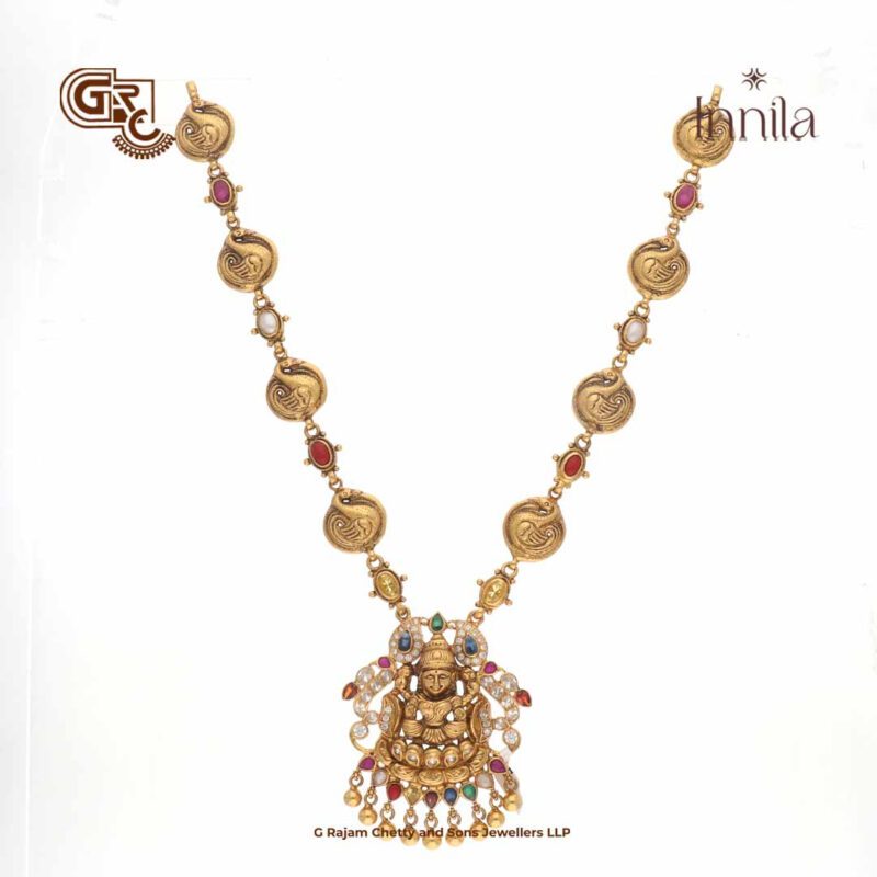 Antique Navarathna Beads Gold Plated Neckllace