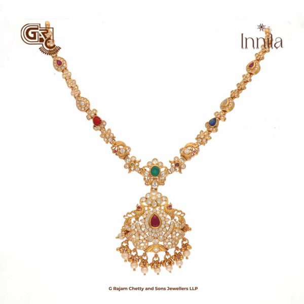 Luxury Fancy Pendant Gliter Stone Gold Plated Necklace Luxury Fancy Pendant Gliter Stone Gold Plated Necklace
