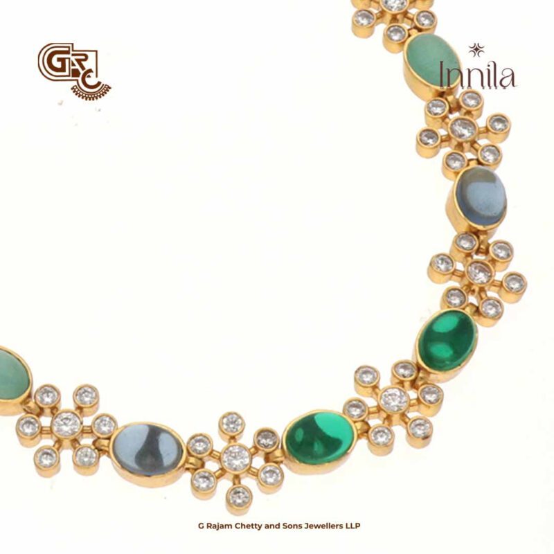 Fancy Navarathana Stone Gold Plated Necklace