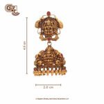 Antique Lakshmi Floral Gold Beads Jimikki Earring Antique Lakshmi Floral Gold Beads Jimikki Earring