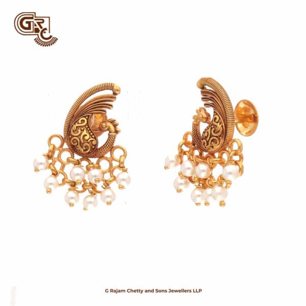 Antique Peacock Pearl Drops Earring