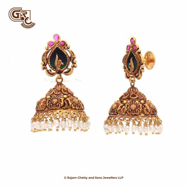 Antique Floral Jimikki Feather Earring