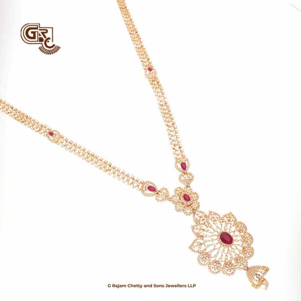 Glitering Stone Floral Fancy Ruby Drops Haram