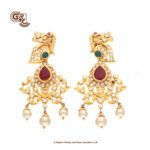 Glitering Stone Pearl Beads Traditional Haram With Earring