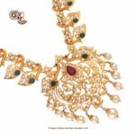 Glitering Stone Pearl Beads Traditional Haram With Earring