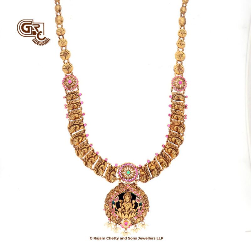 Antique Lakshmi Peacock Feather Traditional Haram
