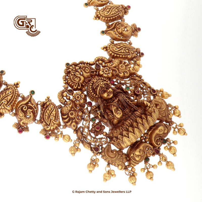 Antique Lakshmi Floral Gold Beads Traditional Haram