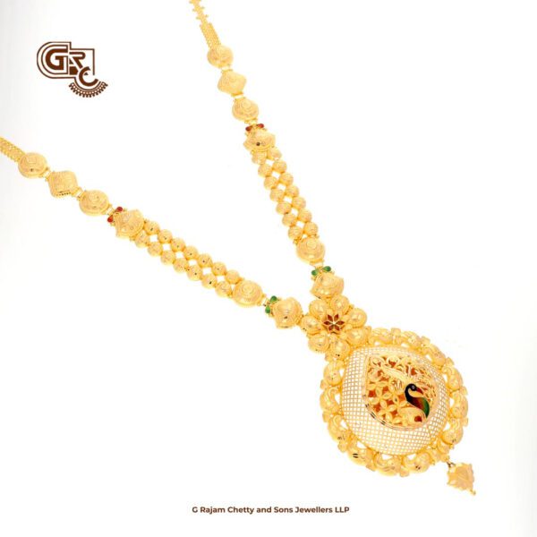 Peacock Casting Pendant Fancy Floral Haram