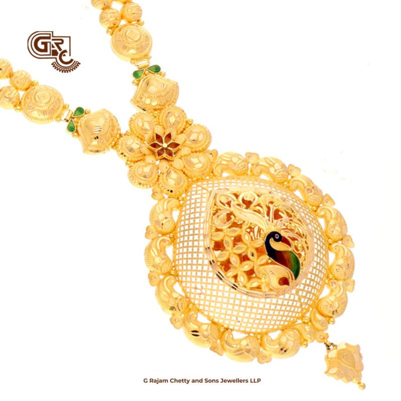 Peacock Casting Pendant Fancy Floral Haram