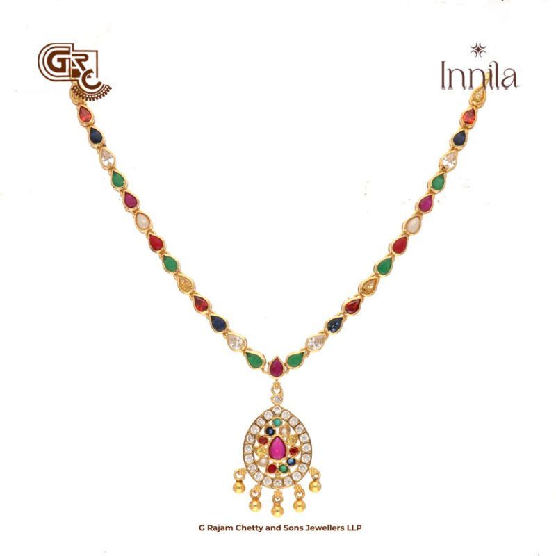 Navarathna Stone Glold Plated Neckalce