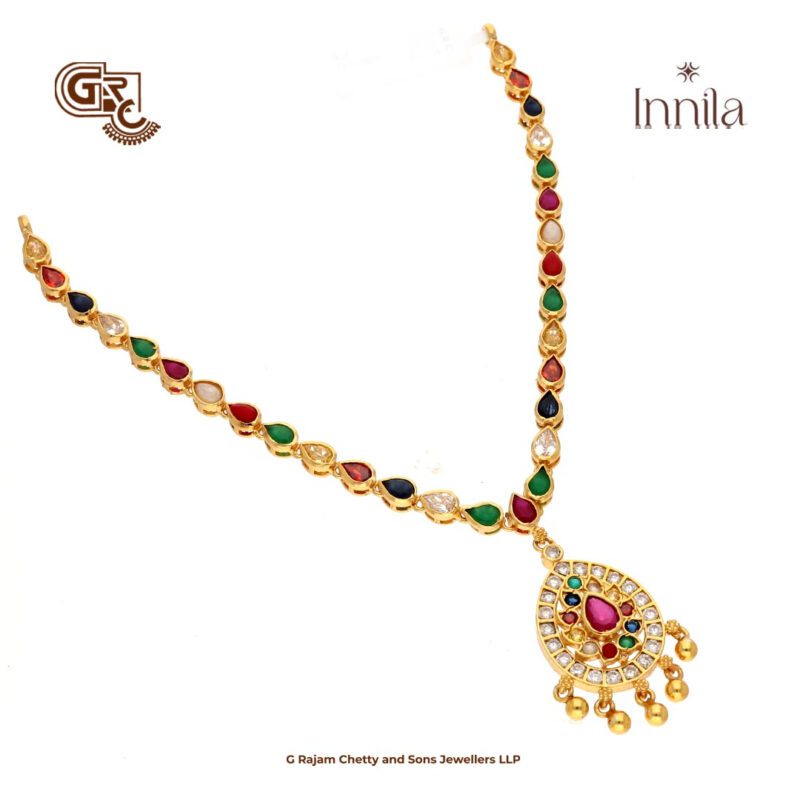 Navarathna Stone Glold Plated Neckalce