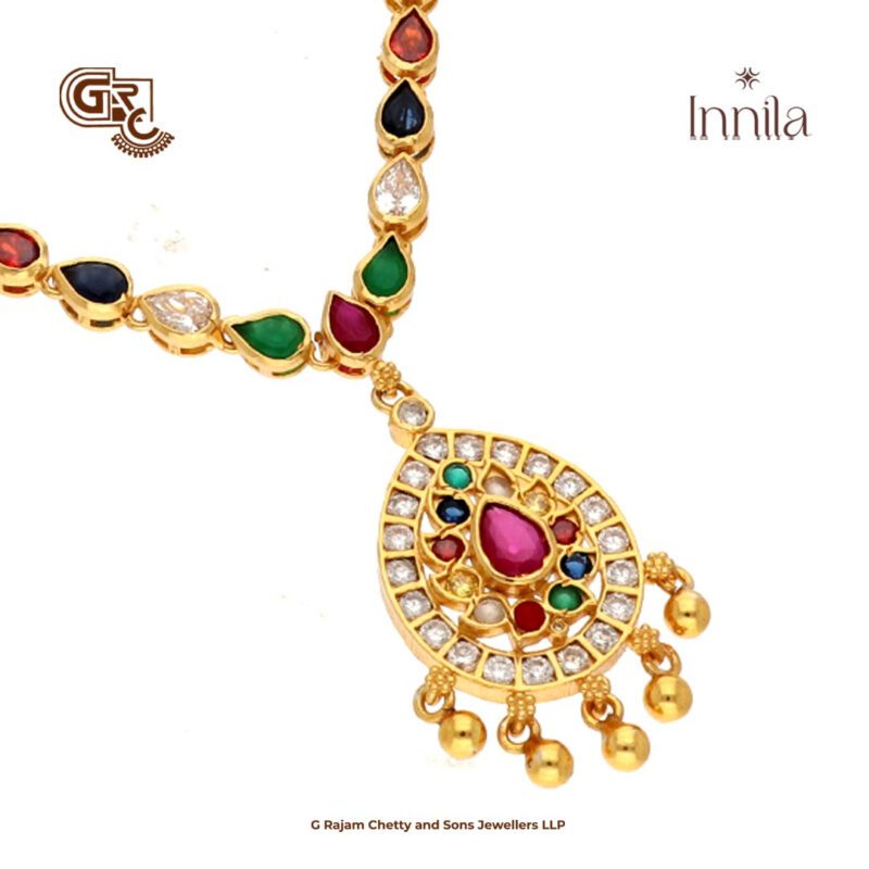 Navarathna Stone Glold Plated Neckalce